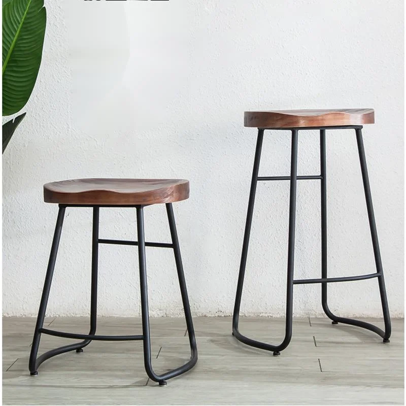 Commercial Kitchen Counter - Simple Modern Iron Bar Chairs, High