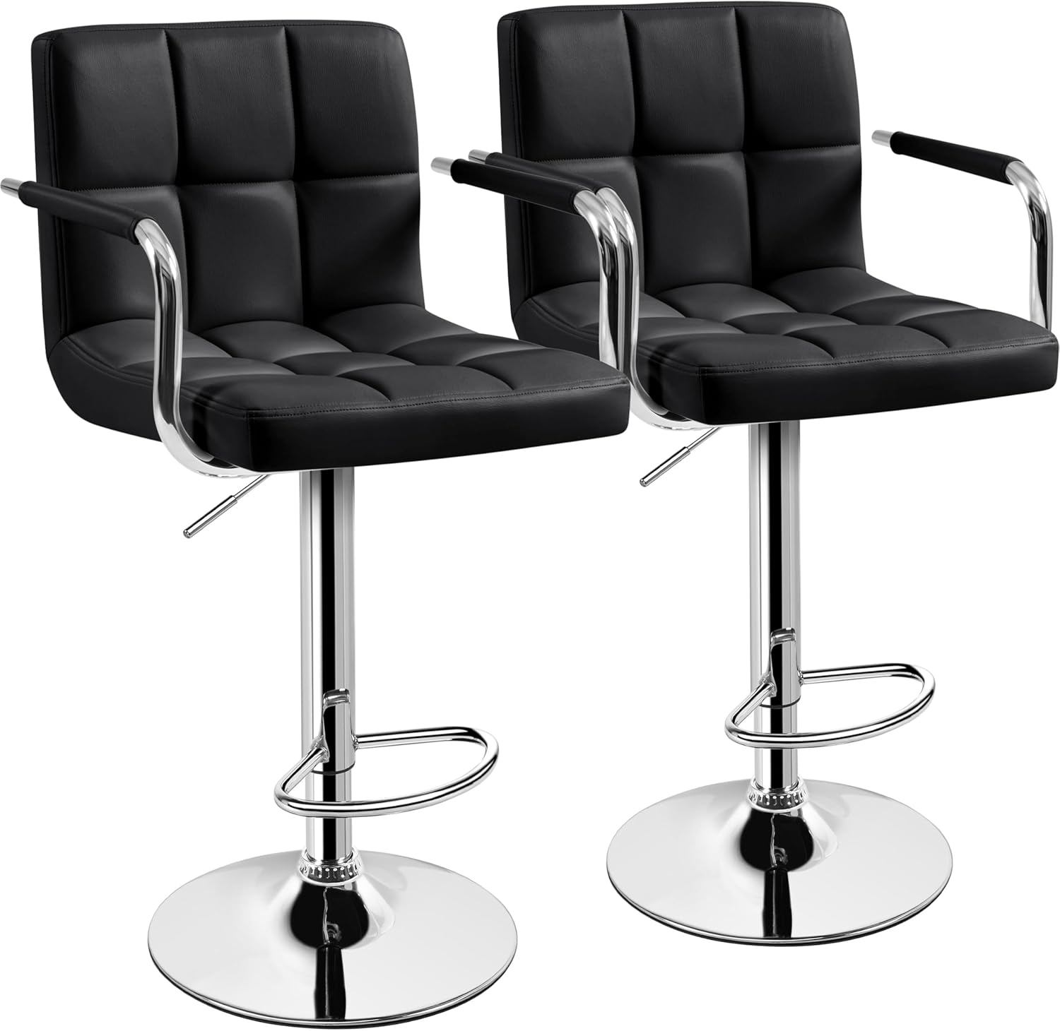 Commercial Kitchen Counter - Bar Stools Set Of 2, PU
