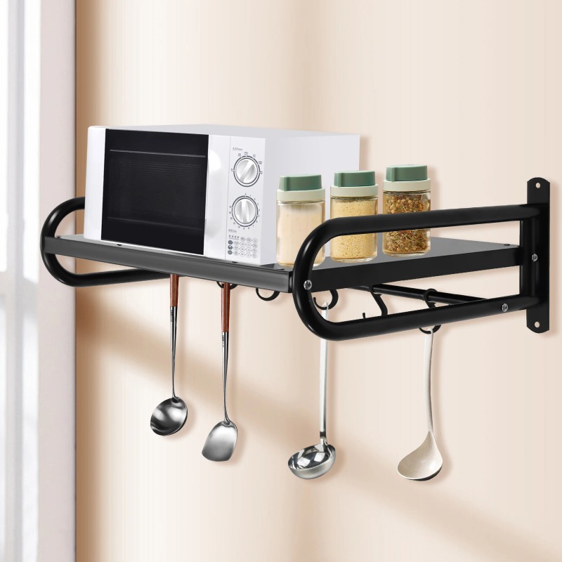 Commercial Kitchen Microwave - Wall-Mounted Microwave Oven Rack, Durable Carbon