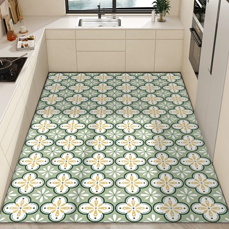 Commercial Kitchen Tile Flooring - Kitchen Carpet PVC Waterproof Oil-proof Non-Slip