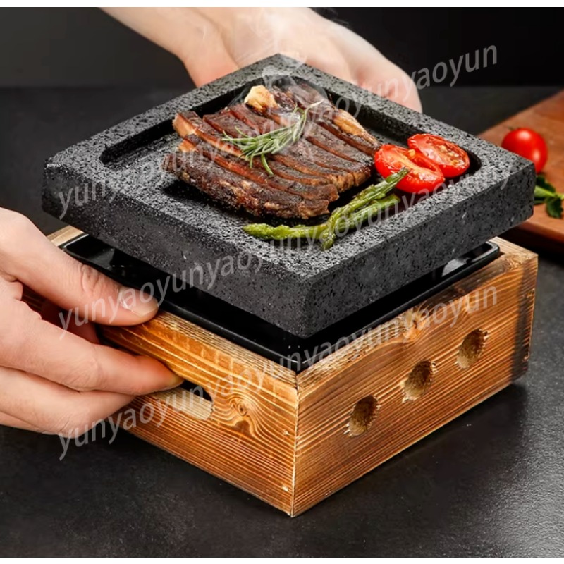 Grooved Dense Hole Volcanic Ro - đánh giá và giá Teppanyaki Grill Table