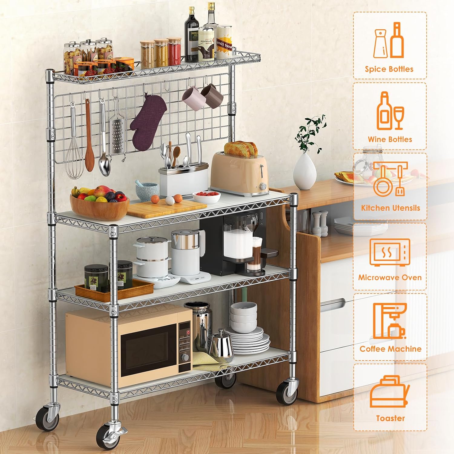 Bakers Rack Display Stand Stor - đánh giá và giá Commercial Kitchen Microwave