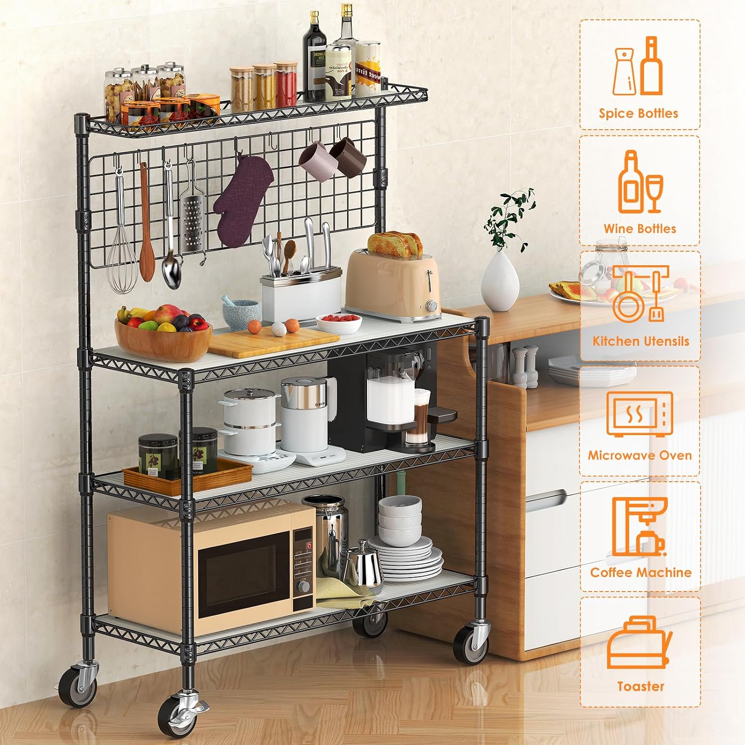 Bakers Rack Display Stand Stor - đánh giá và giá Commercial Kitchen Microwave