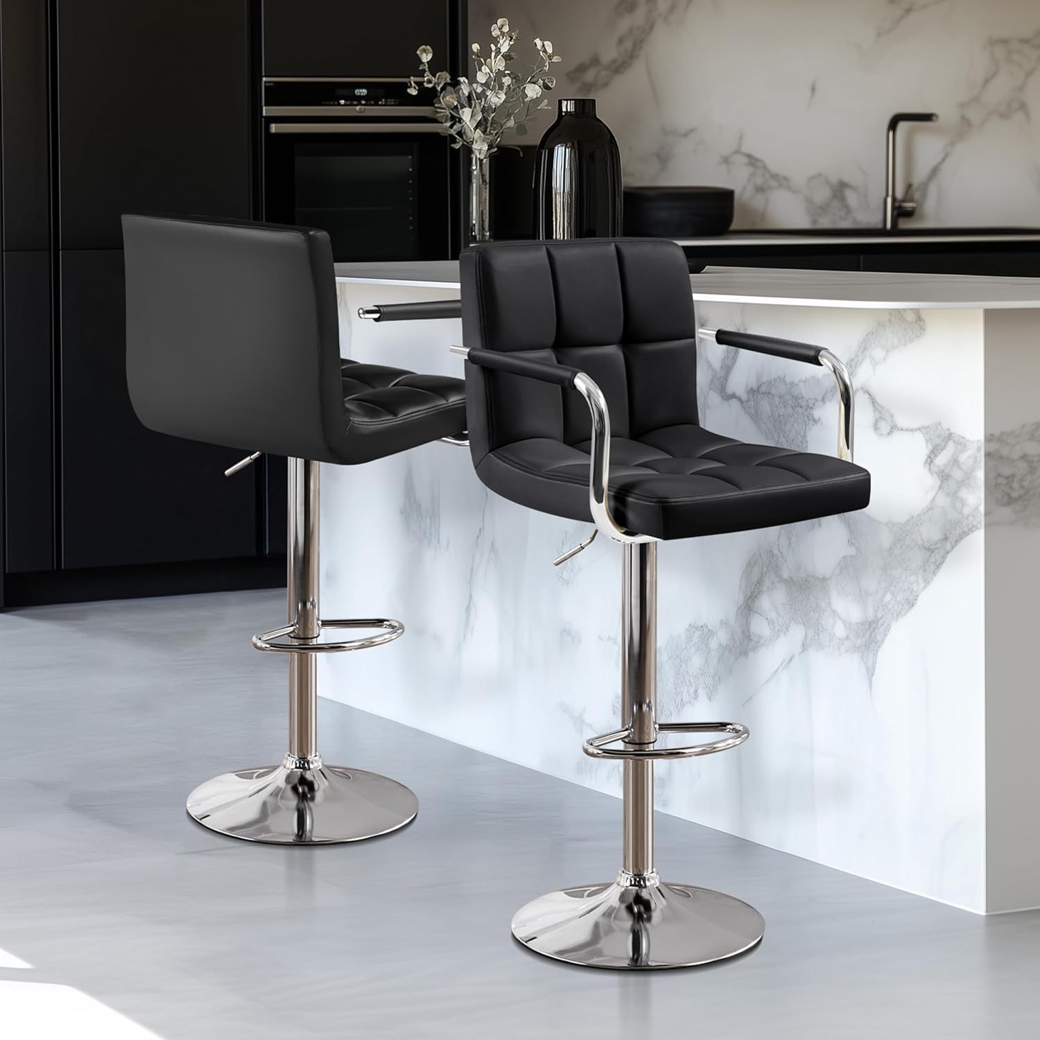 Bar Stools Set Of 2, PU Leathe - đánh giá và giá Commercial Kitchen Counter