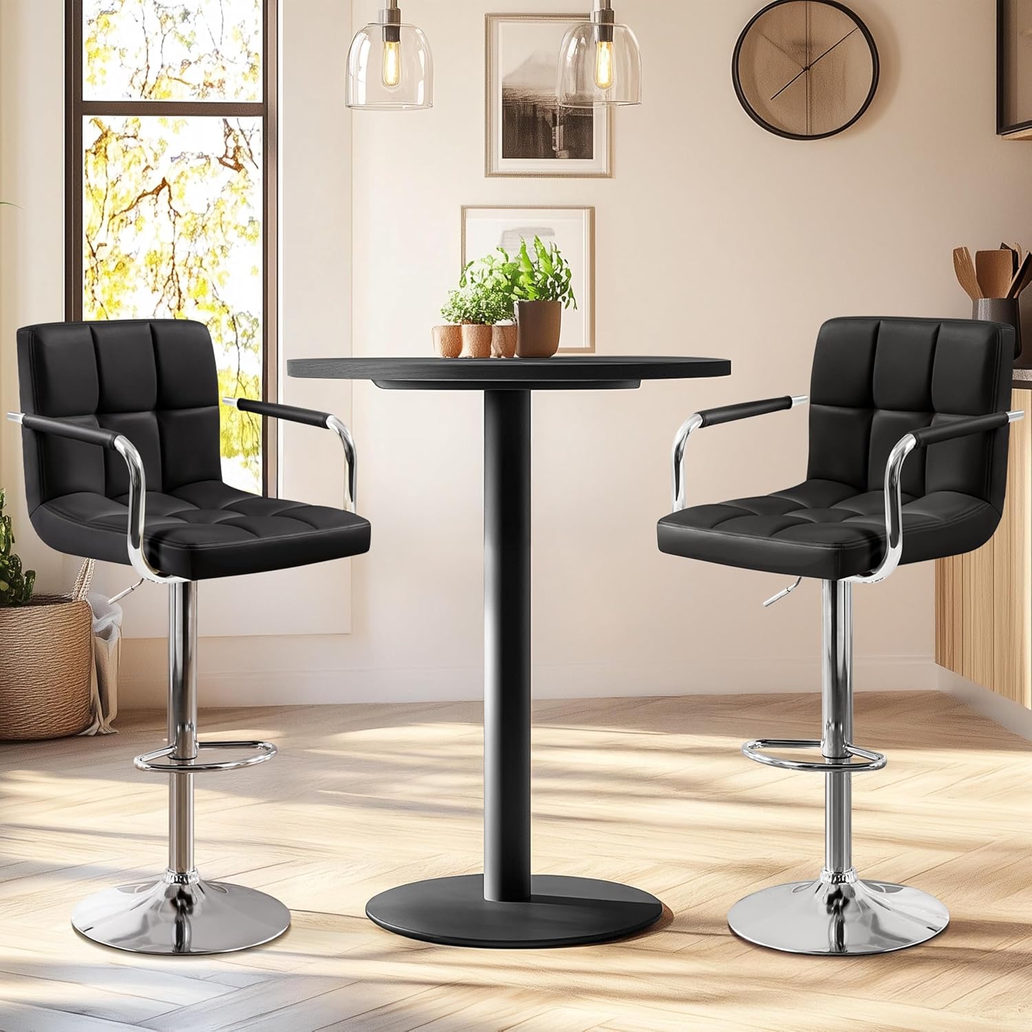 Bar Stools Set Of 2, PU Leathe - đánh giá và giá Commercial Kitchen Counter