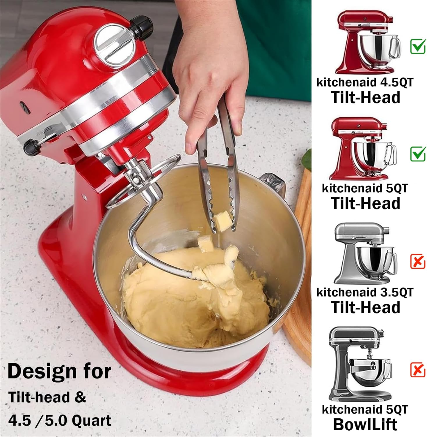 Stainless Steel Dough Hook Wit - đánh giá và giá Commercial Kitchenaid