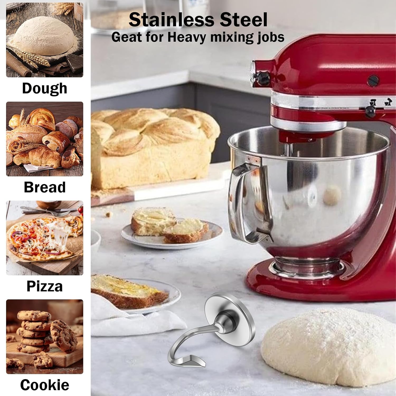 Stainless Steel Dough Hook Wit - đánh giá và giá Commercial Kitchenaid