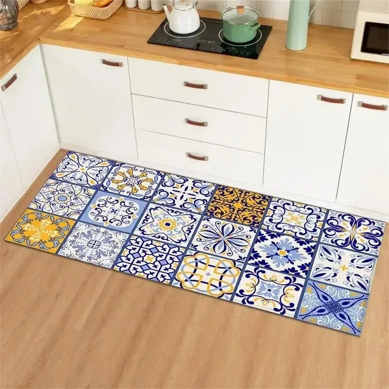 Blue Yellow Vintage Tile Colla - đánh giá và giá Commercial Kitchen Tile Flooring
