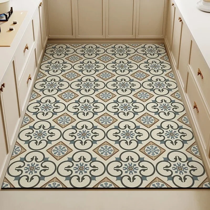 Vintage Floral Tile Print Kitc - đánh giá và giá Commercial Kitchen Tile Flooring