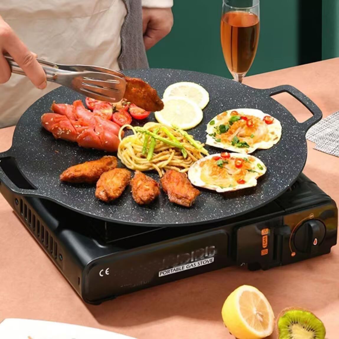 Multi Griddle Pan Oil Frying P - đánh giá và giá Teppanyaki Grill Table