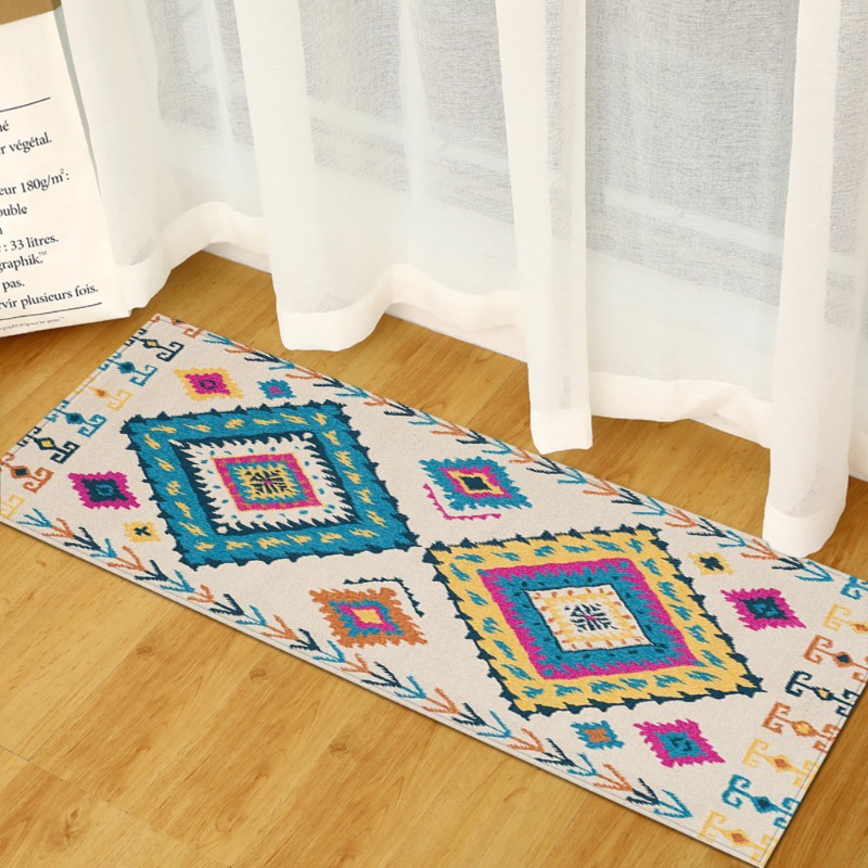 Long Rug Mediterranean Blue-Wh - đánh giá và giá Commercial Kitchen Tile Flooring