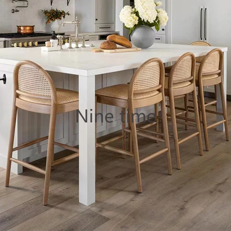 Solid Wood Rattan Kitchen Bar  - đánh giá và giá Commercial Kitchen Counter
