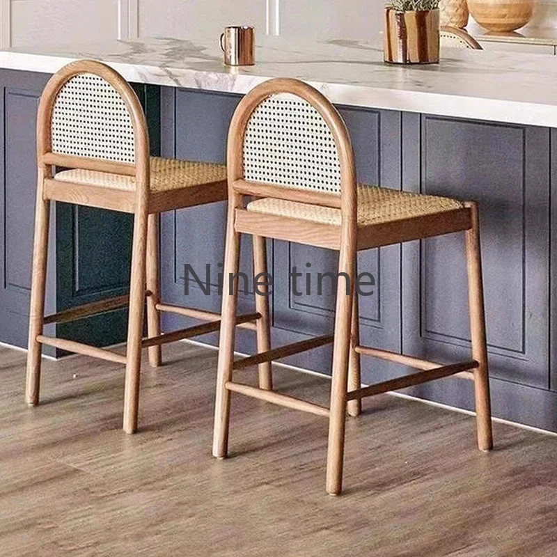 Solid Wood Rattan Kitchen Bar  - đánh giá và giá Commercial Kitchen Counter